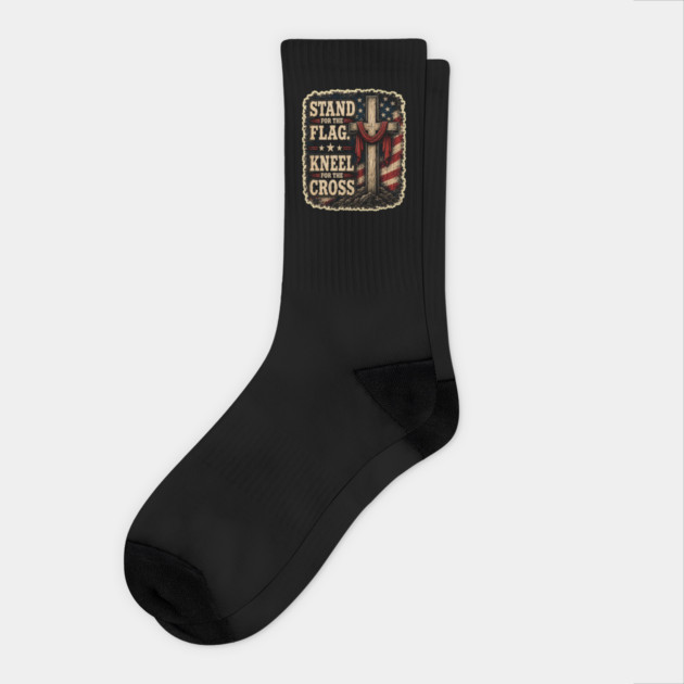 Stand for the Flag, Kneel for the Cross Socks