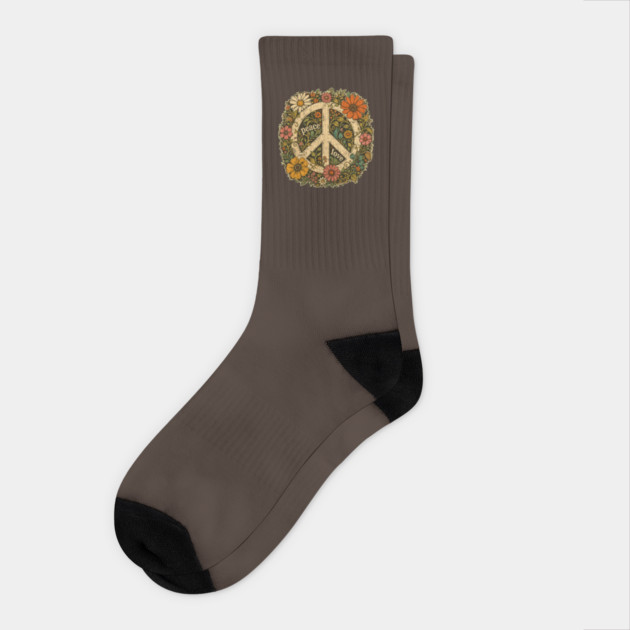 Peace and Love Sign Socks
