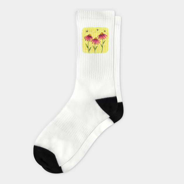 Coneflower with Stripes Socks