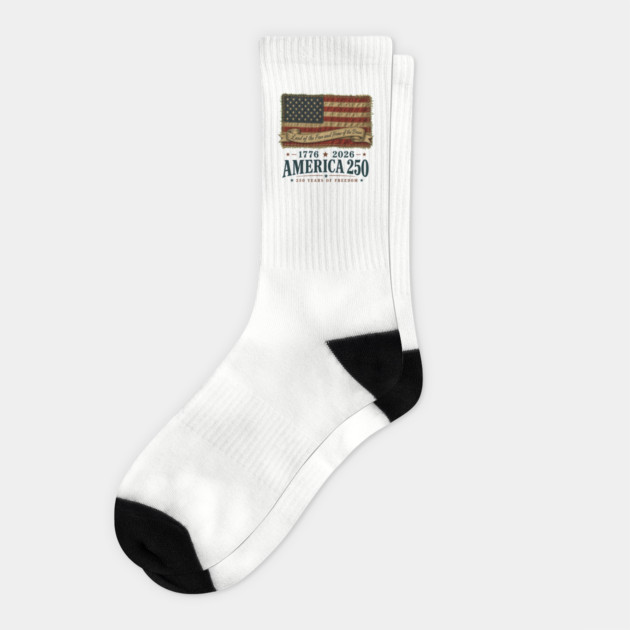 America 250th Anniversary - Land of the Free and Home of the Brave Socks