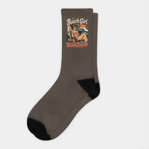 Beach Girl Bookworm Socks