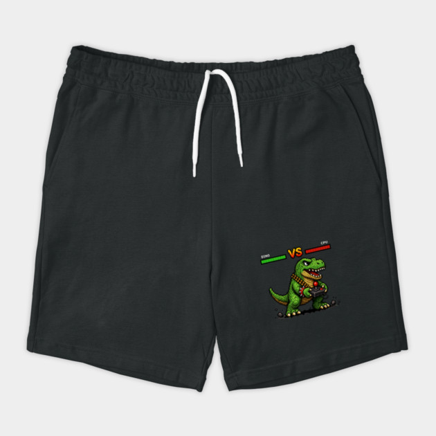 Pixeled Dinosaur with Joystick - funny Shorts