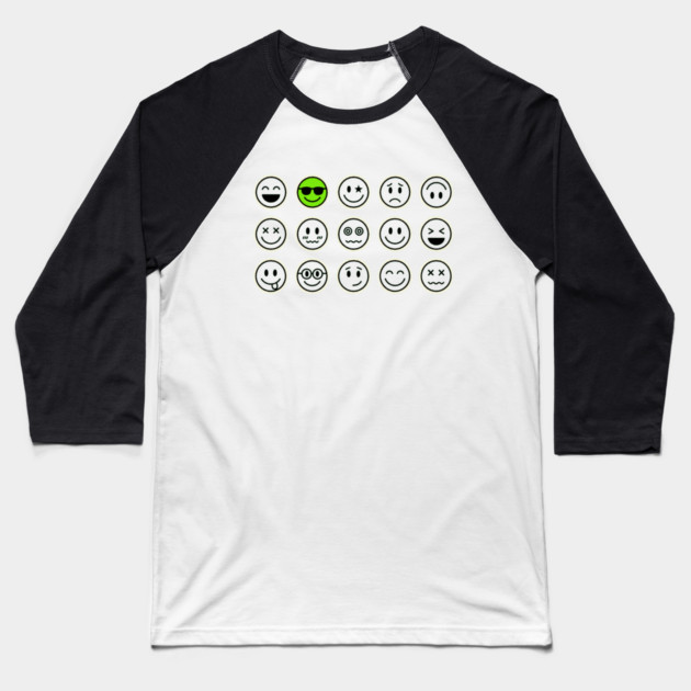 Emoji Faces Baseball T-Shirt