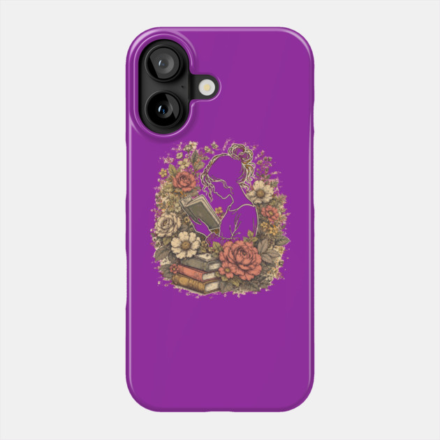 Vintage Floral Bookworm Aesthetic Phone Case