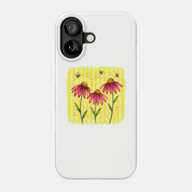 Coneflower with Stripes Phone Case