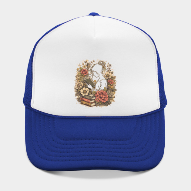 Vintage Floral Bookworm Aesthetic Hat