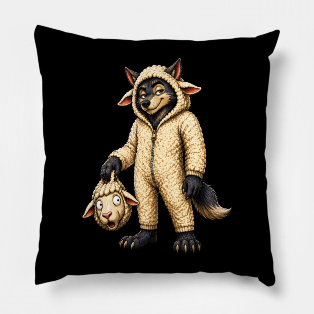 Wolf in Sheeps Clothing Pillow