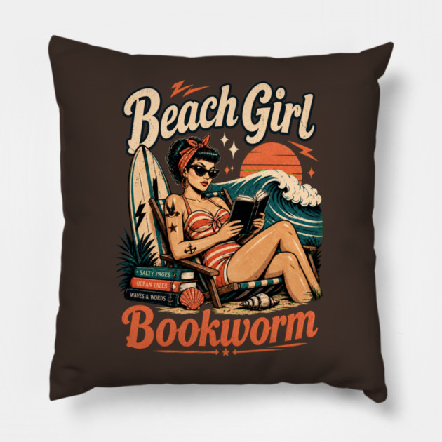 Beach Girl Bookworm Pillow