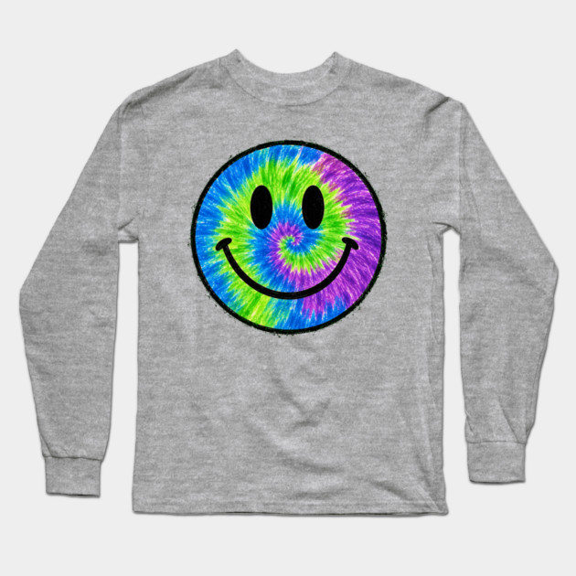 Tye Dye Smiley Face Long Sleeve T-Shirt