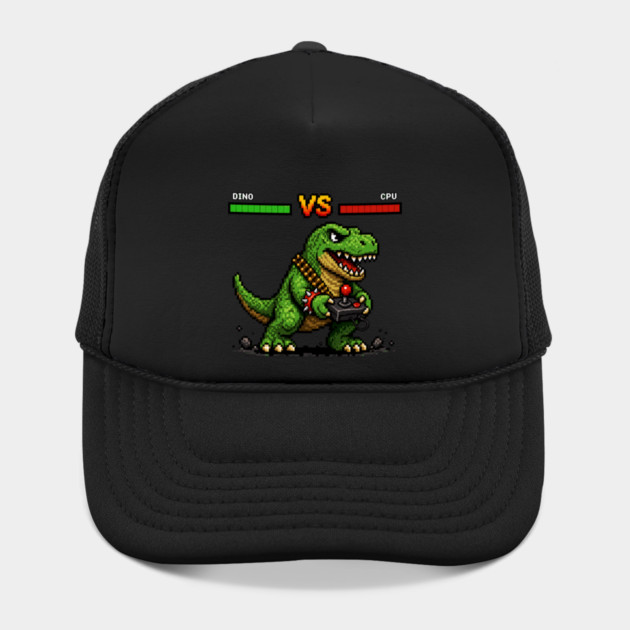 Pixeled Dinosaur with Joystick - funny Hat