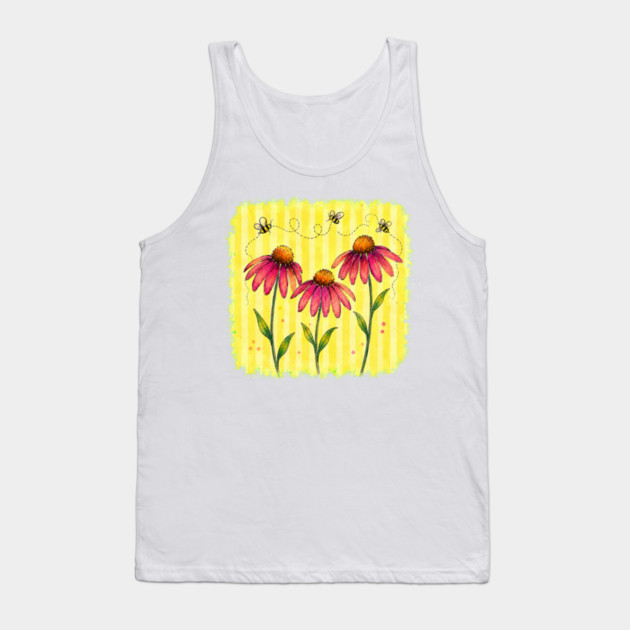 Coneflower with Stripes Tank Top