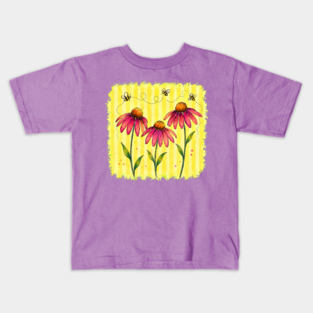 Coneflower with Stripes Kids T-Shirt