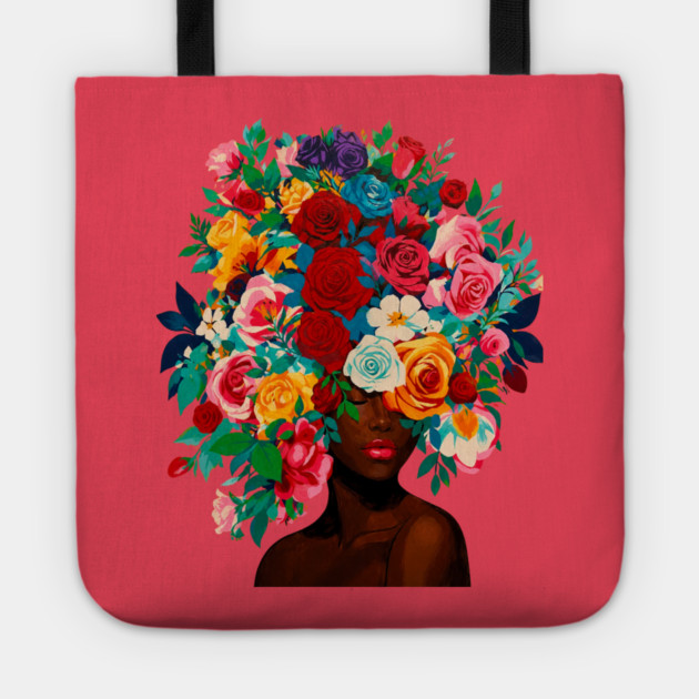Girl with Flower Headdress Tote