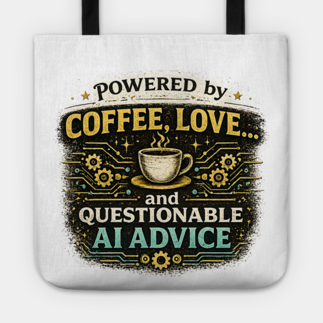 Powered by Coffee, Love, and Questionable AI Advice Tote
