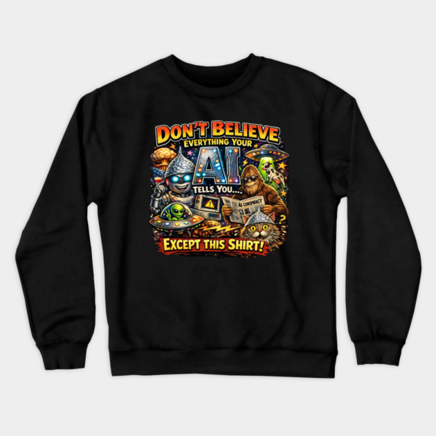 Dont believe everything AI tells you Crewneck Sweatshirt