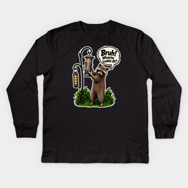 Bruh Whatcha Lookin At? Kids Long Sleeve T-Shirt