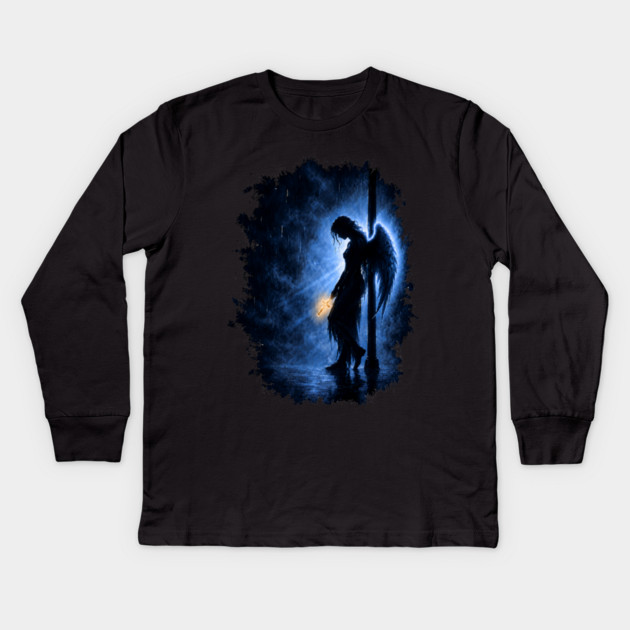 Angel with Cross Kids Long Sleeve T-Shirt