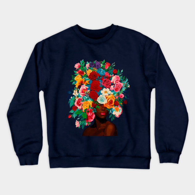 Girl with Flower Headdress Crewneck Sweatshirt