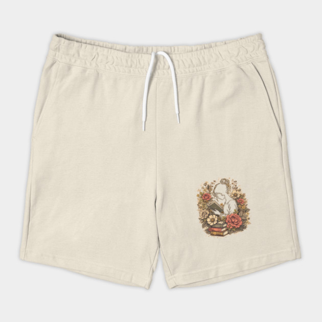 Vintage Floral Bookworm Aesthetic Shorts