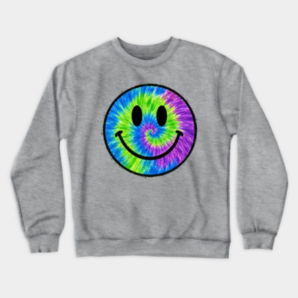 Tye Dye Smiley Face Crewneck Sweatshirt