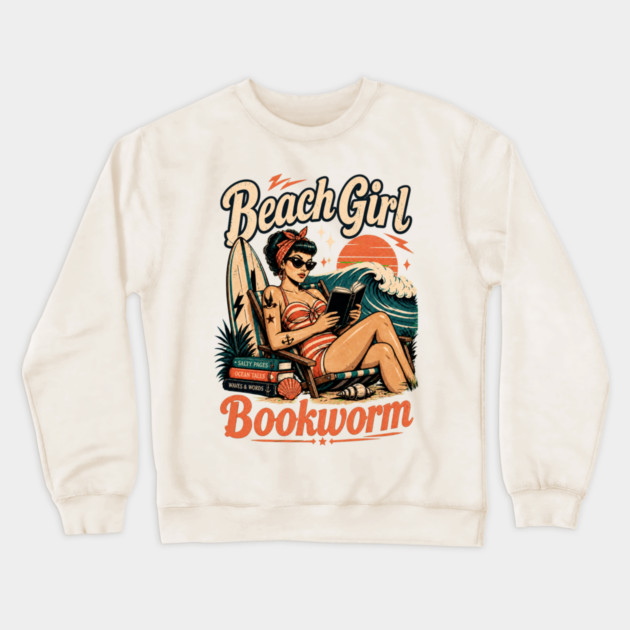 Beach Girl Bookworm Crewneck Sweatshirt