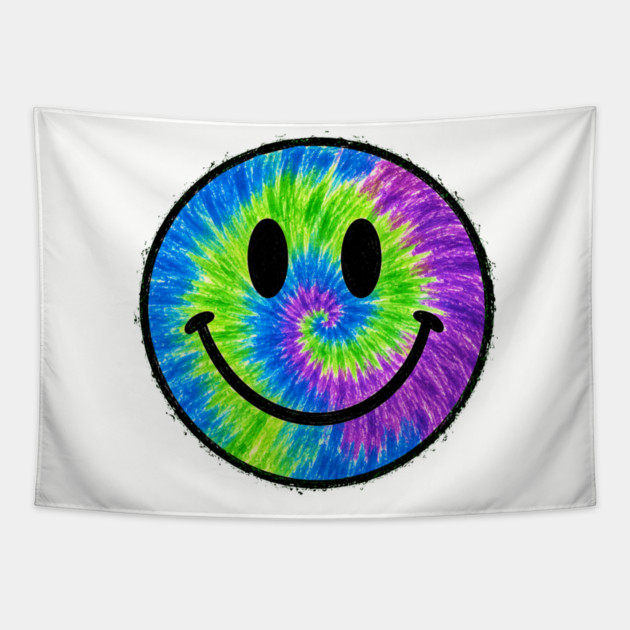 Tye Dye Smiley Face Tapestry