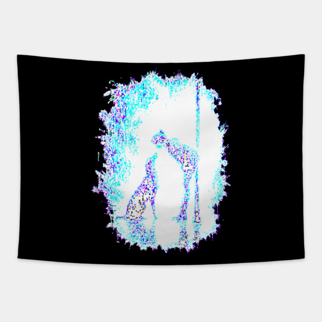 Girl And Her Dog In The Rain Tapestry