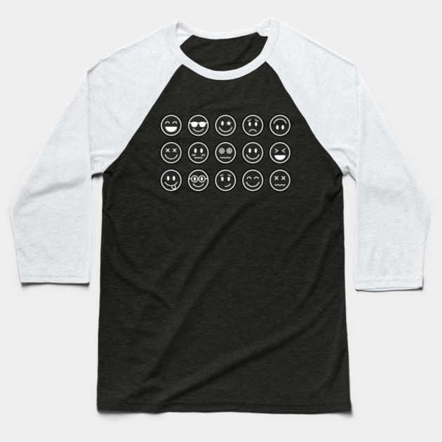 Emoji Faces Baseball T-Shirt