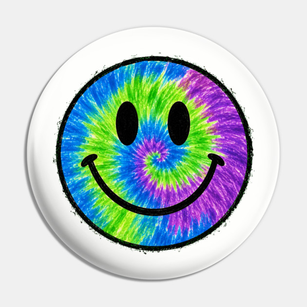 Tye Dye Smiley Face Pin