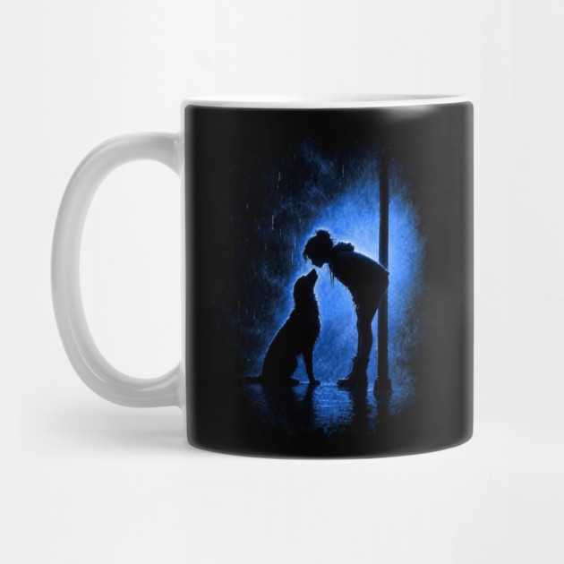 Girl And Her Dog In The Rain Mug