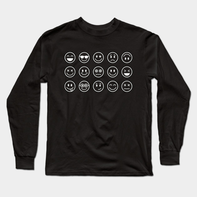 Emoji Faces Long Sleeve T-Shirt