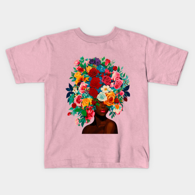 Girl with Flower Headdress Kids T-Shirt
