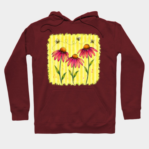 Coneflower with Stripes Hoodie