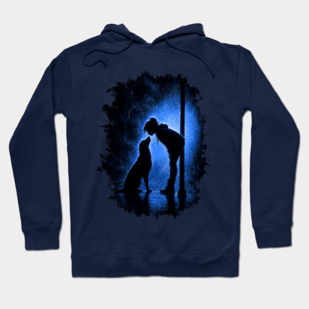 Girl And Her Dog In The Rain Hoodie