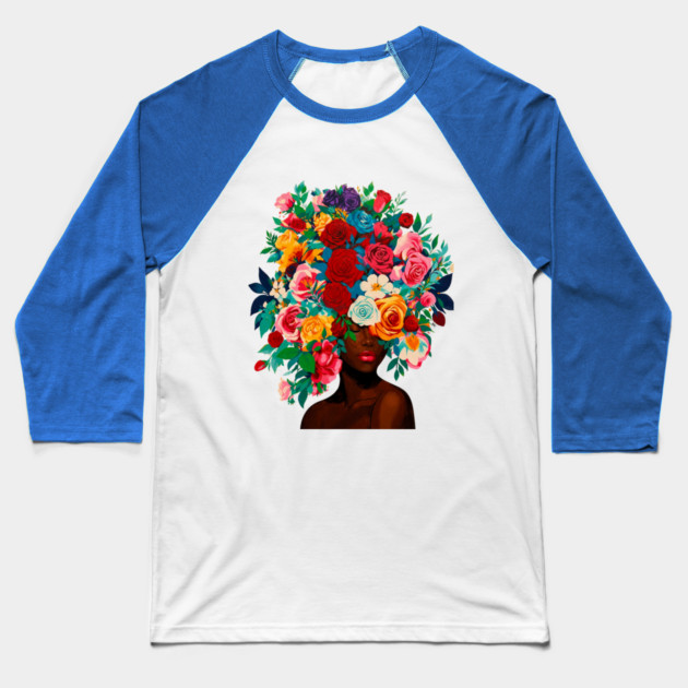Girl with Flower Headdress Baseball T-Shirt