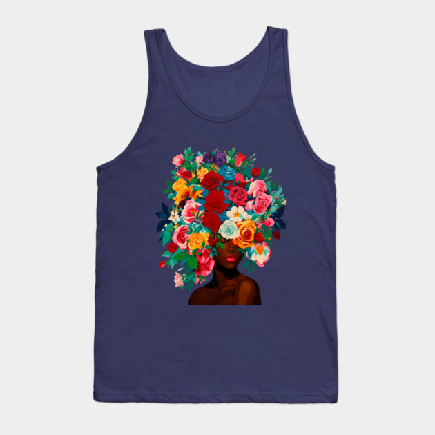 Girl with Flower Headdress Tank Top