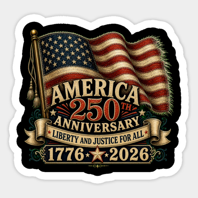 America 250th Anniversary - Liberty And Justice For All Sticker - Image 3