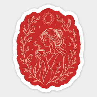Drinking My Morning Coffee With The Birds Sticker