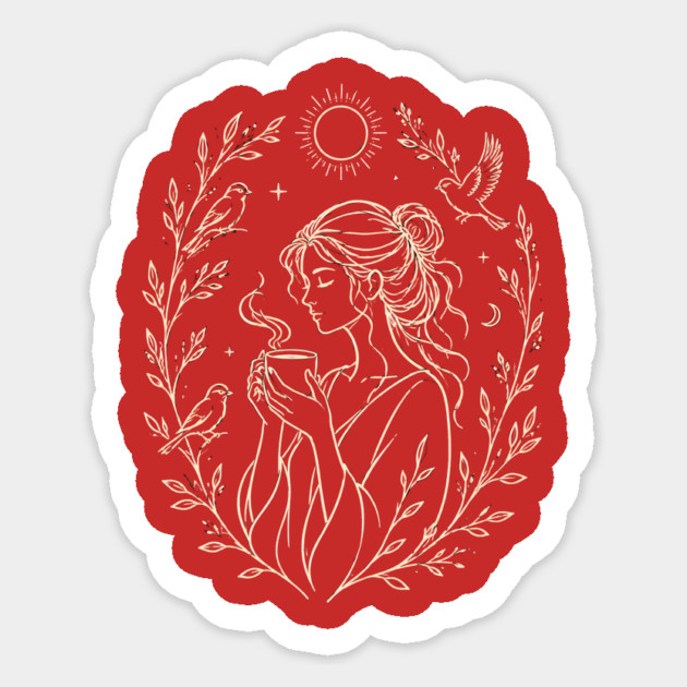 Drinking My Morning Coffee With The Birds Sticker - Image 3