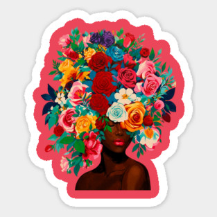 Girl with Flower Headdress Sticker