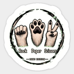 Rock Paper Scissors - funny Sticker