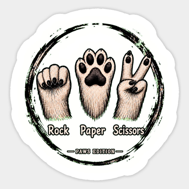 Rock Paper Scissors - funny Sticker - Image 3