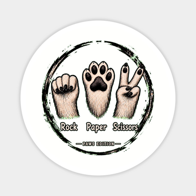 Rock Paper Scissors - funny Magnet - Image 3
