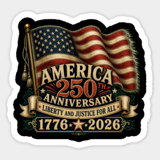 America 250th Anniversary - Liberty And Justice For All Magnet