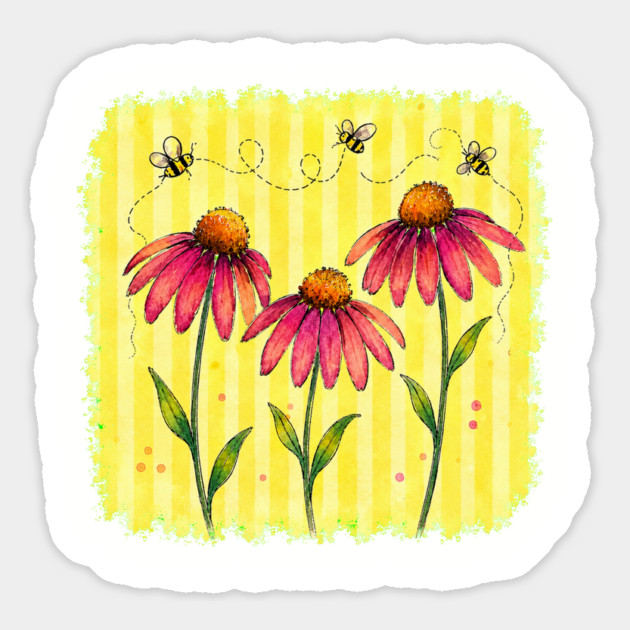 Coneflower with Stripes Magnet - Image 3