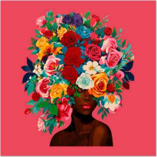 Girl with Flower Headdress Posters and Art