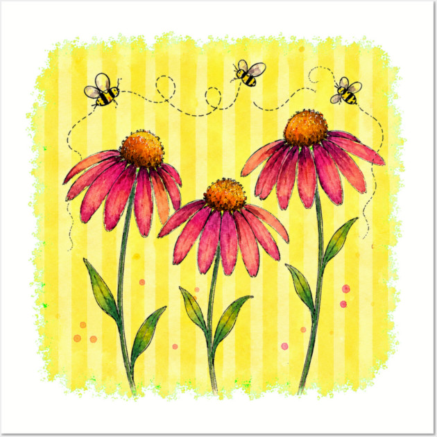 Coneflower with Stripes Posters and Art - Image 3