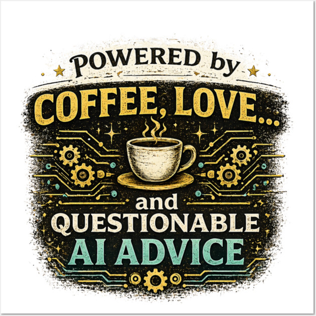 Powered by Coffee, Love, and Questionable AI Advice Posters and Art - Image 3