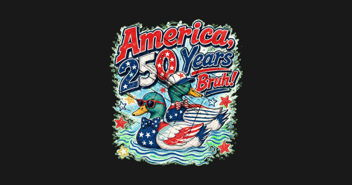 America 250 Years Bruh Funny Patriotic Duck 1776-2026 Hoodie - Image 2