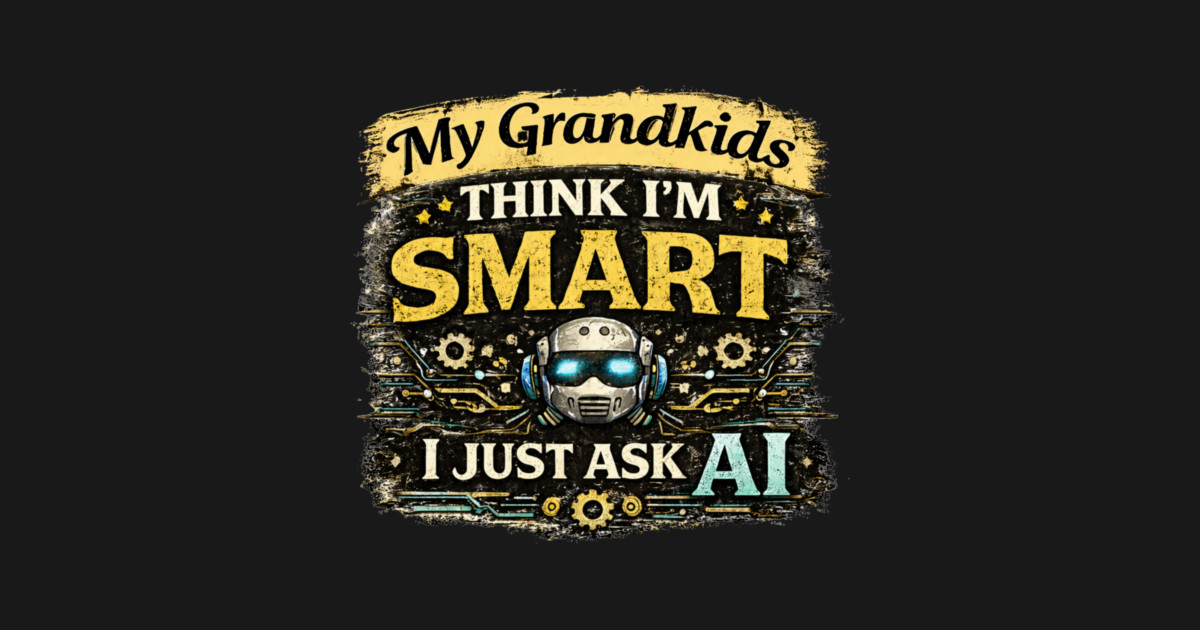 My Grandkids Think I'm Smart, I Just Ask AI - Funny T-Shirt - Image 2